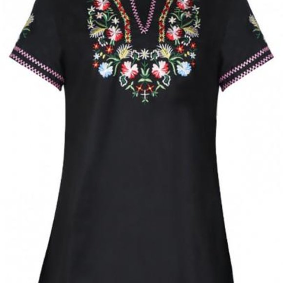 New Boho Floral Embroidered Blouse - Picture 3 of 4